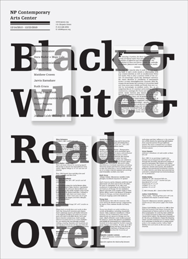An image of different text articles and over them a transparent text that says: Black and White and Read All Over.