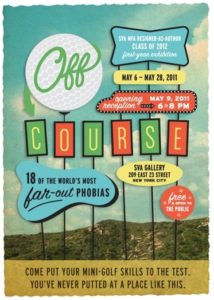 Course event poster with pastel green, red and blue colors