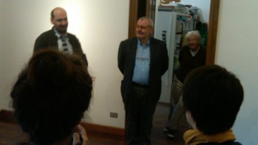 people gathered at Edizioni Corraini publishing house