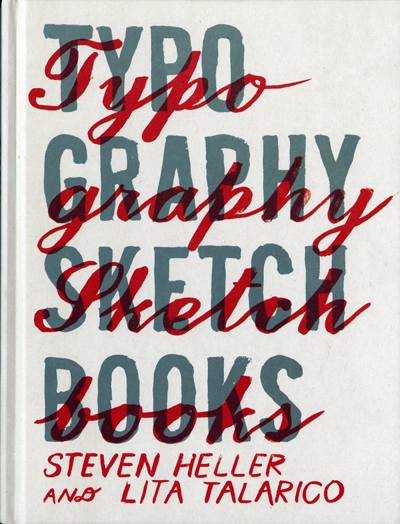 a book cover with handwritten typography in grey and red handwriting over the grey text
