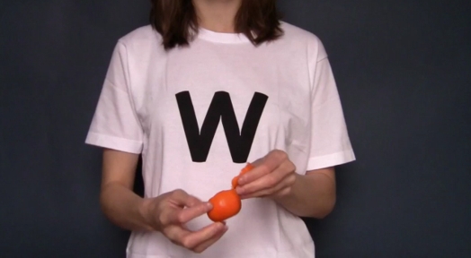 Alphabet W on a white t-shirt