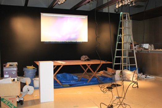 installation and preparation of the image projector for the exhibition