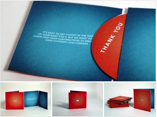 a red thank you cd in a blue paper case with a red fac on the cover