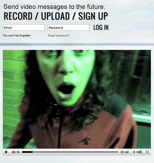 website screenshot with the video upload
