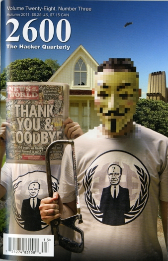 a magazine cover with a person wearing an anonymous mask and another person covering their face with a magazine cover with the message thank you and goodby