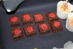 eight chocolate cakes and two launch boxes