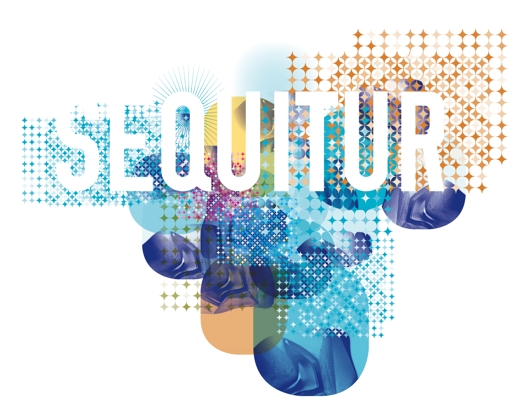 sequitur logo with vividly colored shapes and patterns