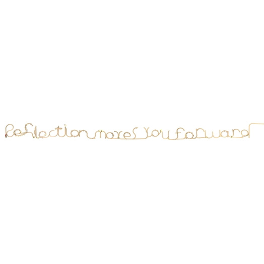 perfection moves you forward with typography made of a kind of a yellow wire