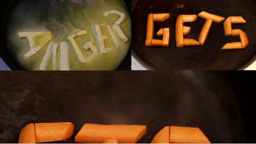 anger gets words formed with frying food