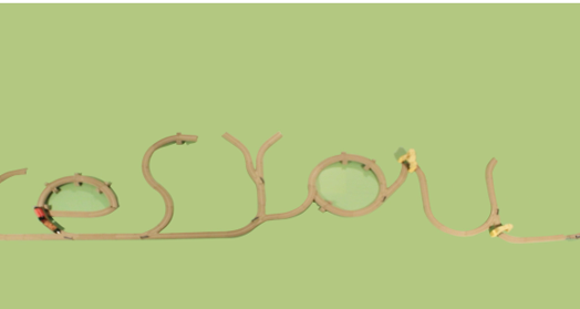 an artsy typography made of a brown wire
