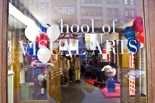 store front with School of VISUAL ARTS text