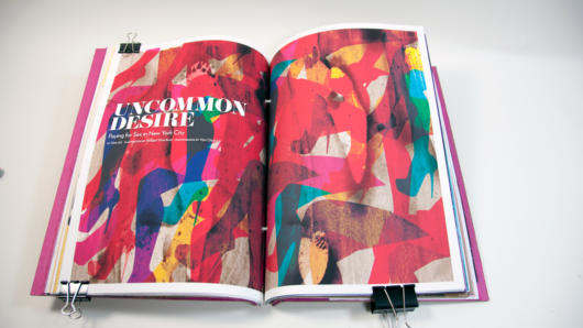 an opened book with a colorful background and the title "Uncommon Desire"