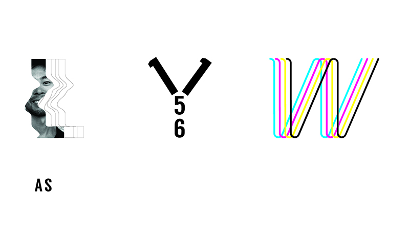 LYW logo is made with L as a partial image with duplicated empty lines shadowing the first layer of the letter, letter Y is made from two 1s connected with 5 and 6 stacked, and letter W is made from cyan, magenta, and black rounded thin lines as a shadow of each other