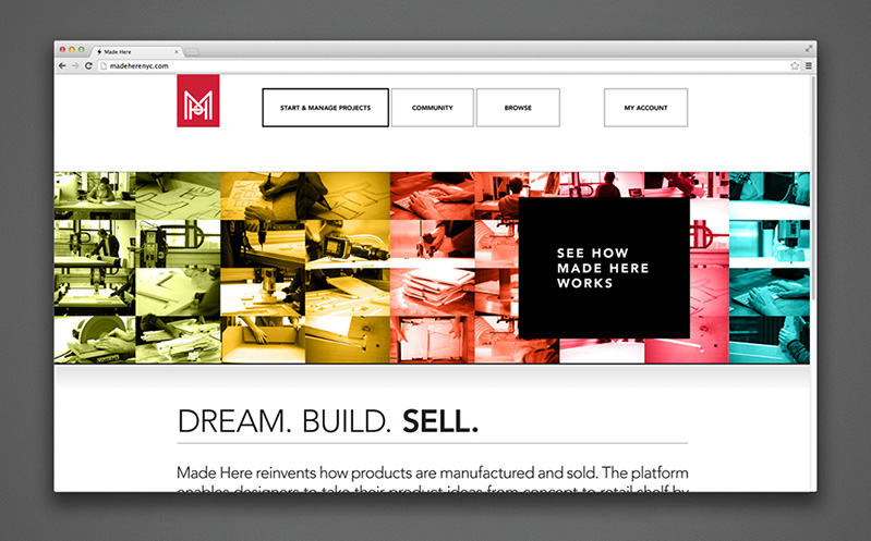 A screenshot of a website with text: Dream Build Sell.