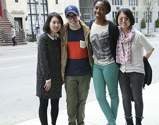 photo of a group of four students