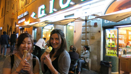 women eating ice cream