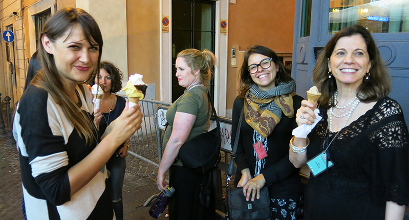 women eating ice cream