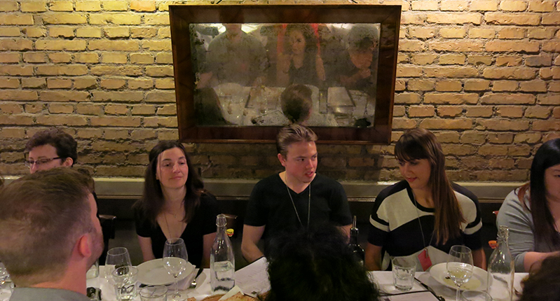 group of people having dinner