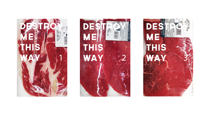 Book with raw meat imagery covers