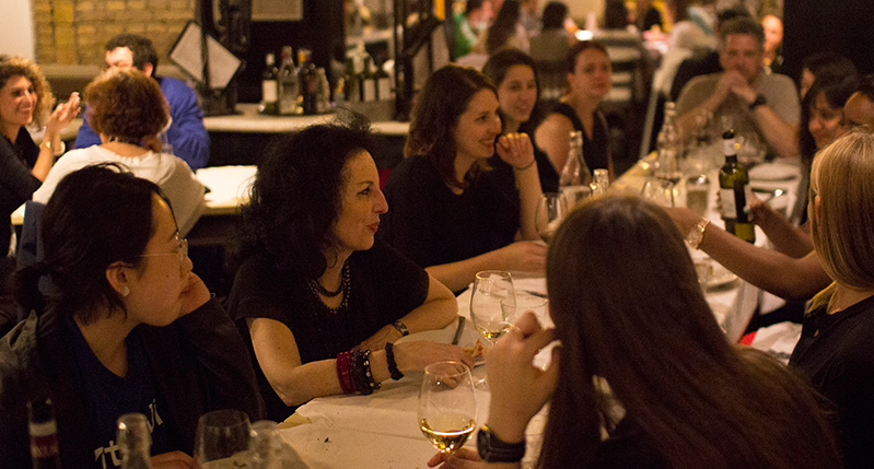 women having dinner at table