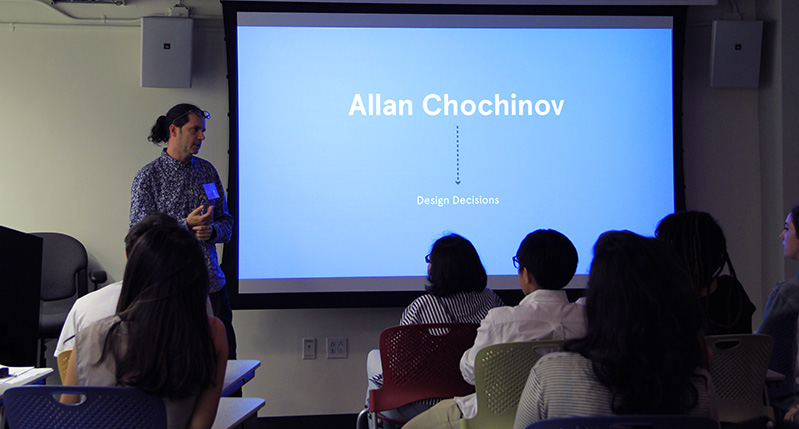 Allan giving a powerpoint presentation