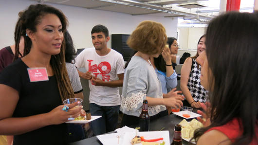 students at the social event