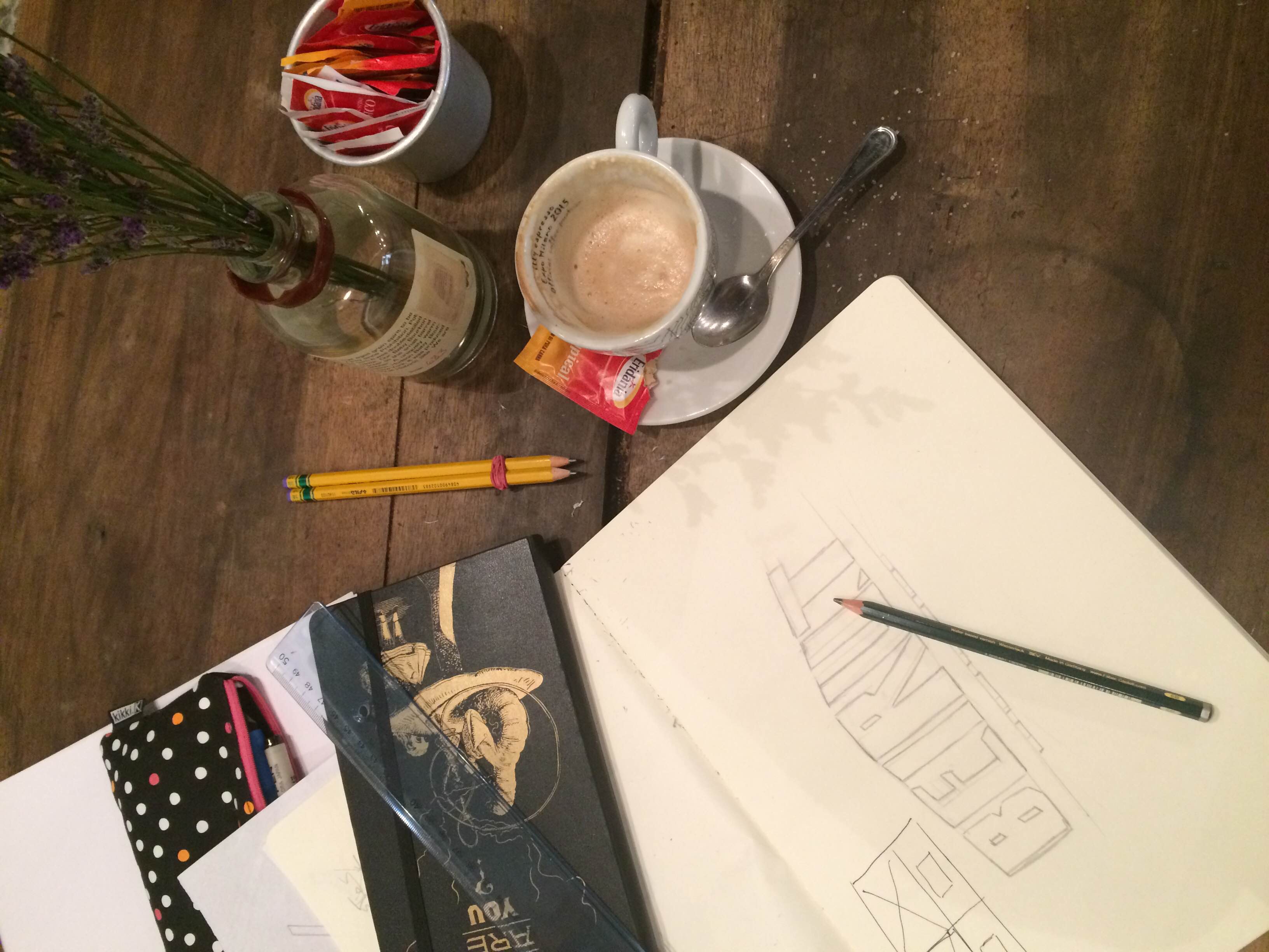coffee with a sketchbook