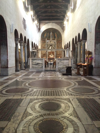 Interior space with the decorative floor