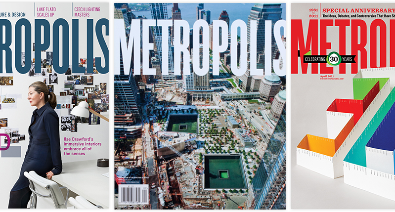 A set of different covers for the magazine: Metropolis. Some of them have pictures of people, some of them have the city scape of New York and some have a sort of 3d generated colored maze.