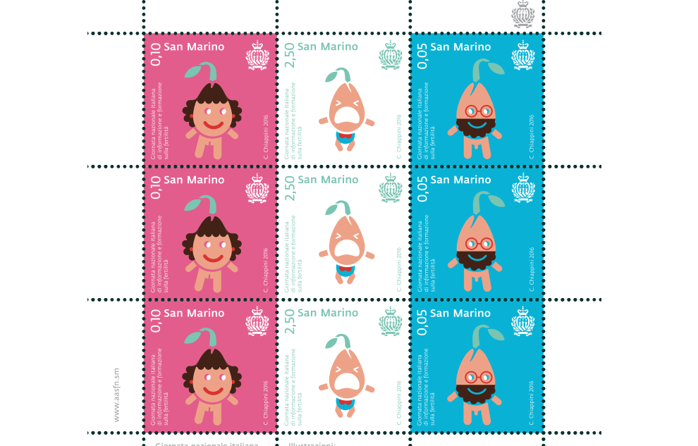 Stamp like designs that depicts different plant characters emotions.
