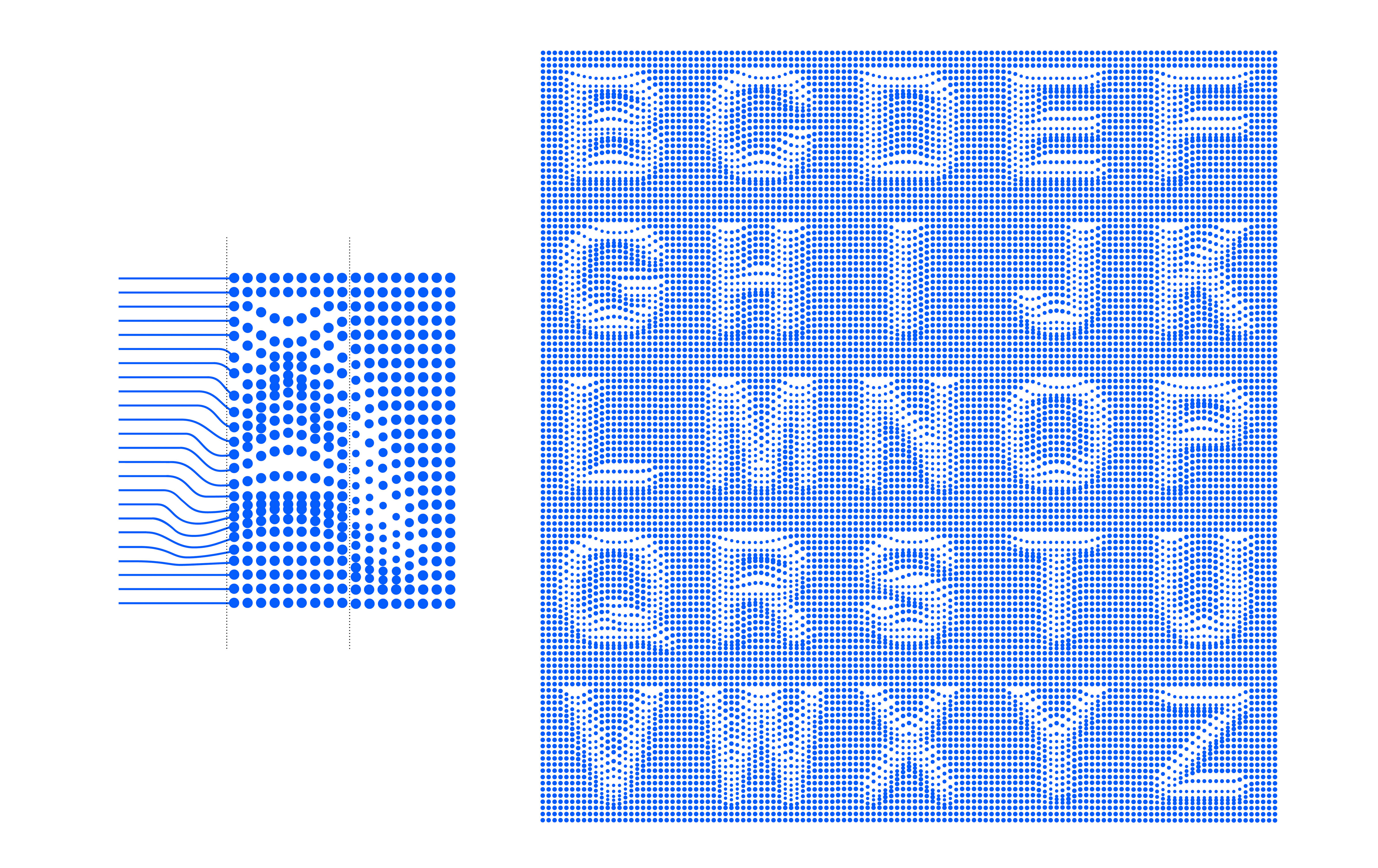 Blue and white relief design letters.