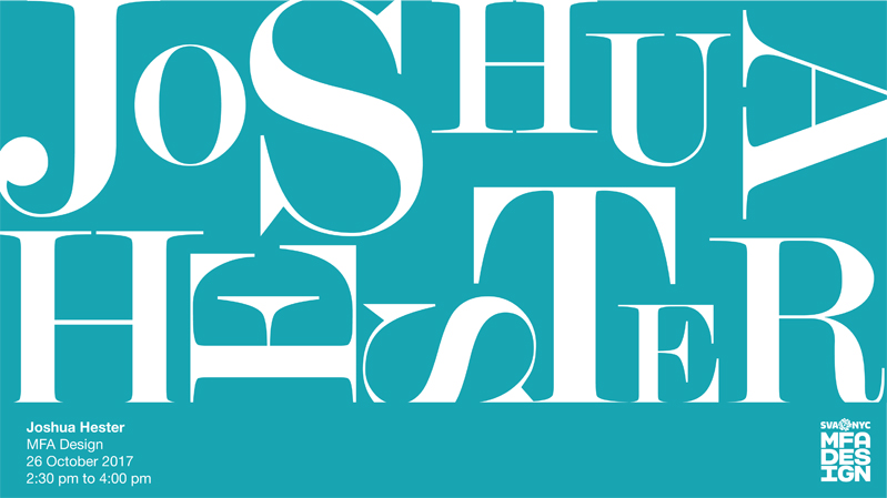 A cyan and white text logo that says: Joshua Hester.