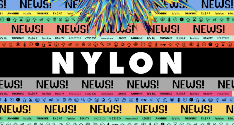 A colorful poster made from multiple flash messages with text NEWS! NEWS! NEWS! NYLON.
