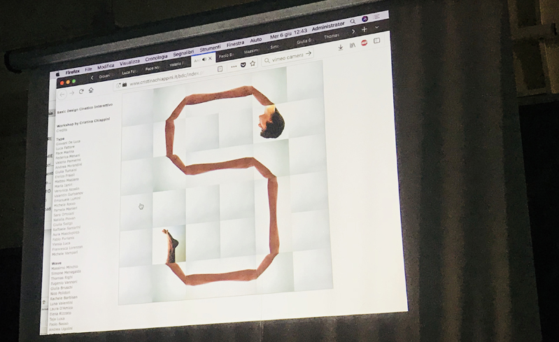 A computer generated image of the letter S made from tiles.
