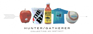 logo of hunter/gatherer collecting as instinct