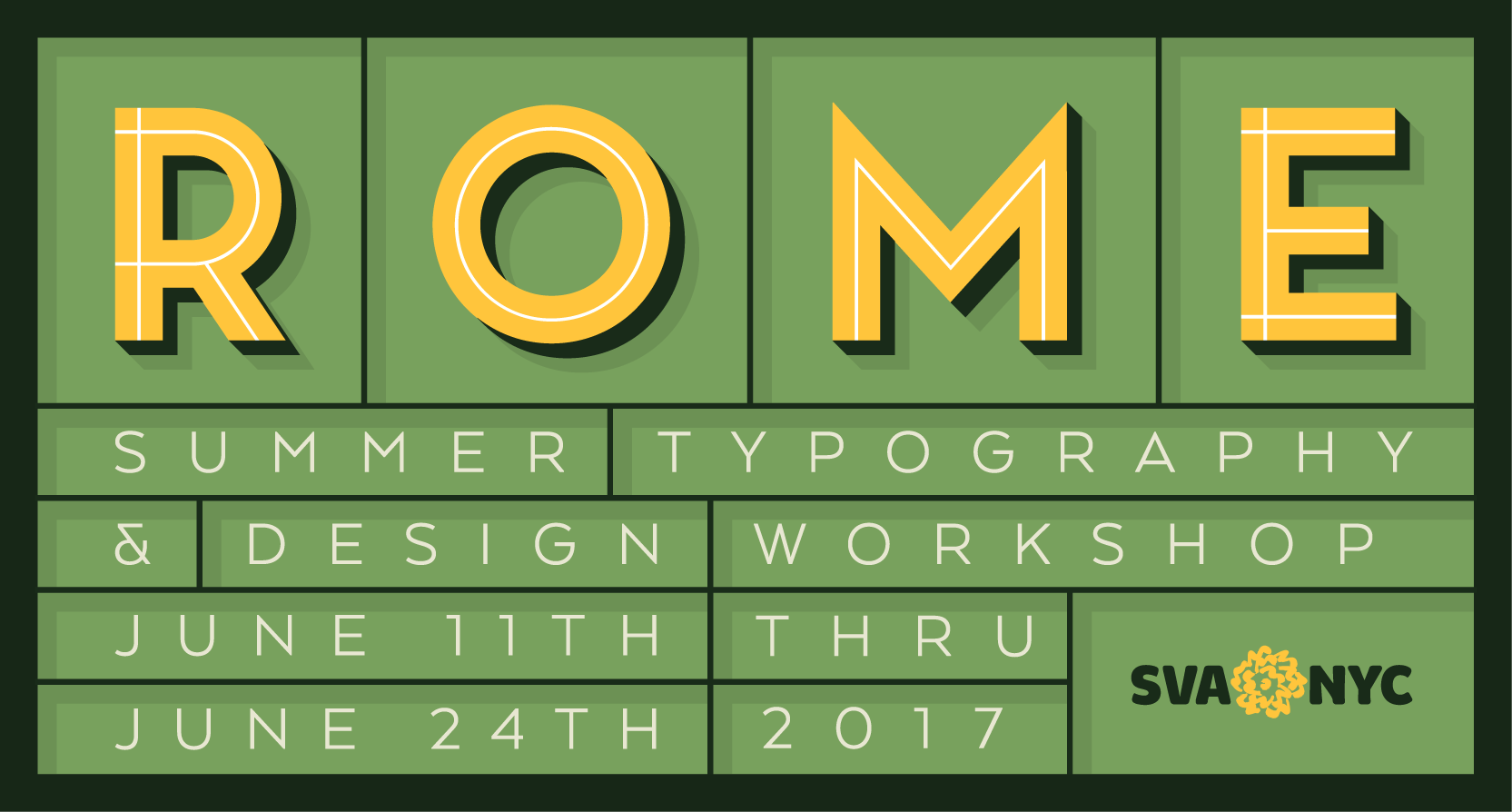 promo poster of SVA masters workshop in Rome for 2017