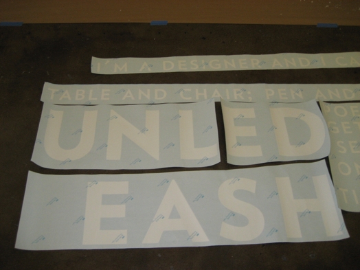 typographic sheet of Unled Eash