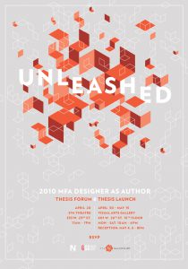 poster art for unleashed 2010 MFAD thesis forum and thesis launch