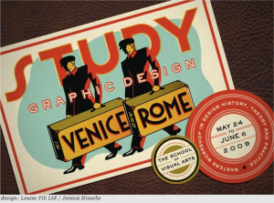 promo art for study graphic design in Venice and Rome masters workshop