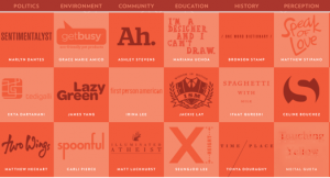 website design with typography and phrases