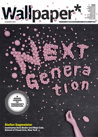 A wallpaper design depicting a hand and some pink bubbles on a black background. The bubbles form a text that says: Next Generation.