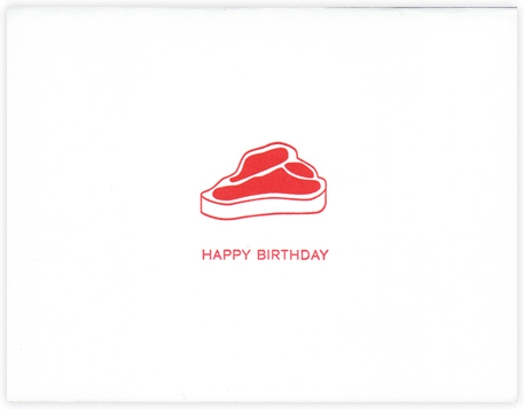 A drawing of a red stake with text: Happy Birthday.