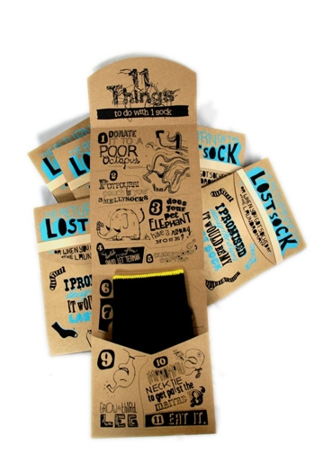 A cardboard sketch art design of packages for socks.