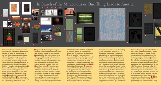 An image of some art prints and text with the title: In Search of the Miraculous One Thing Leads to Another.