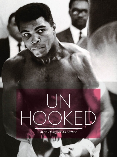 A black and white photo of boxer with the title: UNHOOKED.