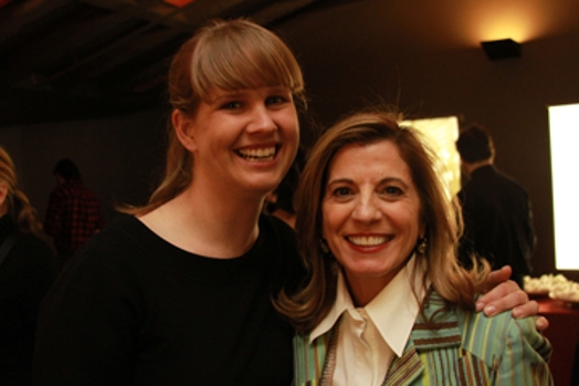 A photo of two women smiling.
