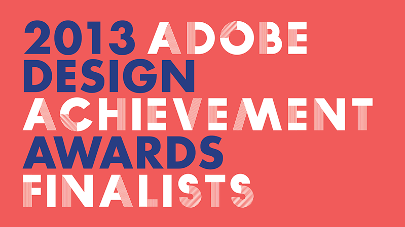 A blue and white text logo on a red background. The text says: A MFA Design Achievement Award Finalists.