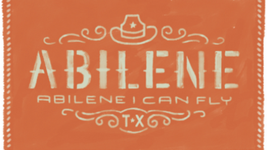 An orange logo with white text that says: Abilene.