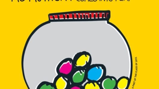 A poster showing a sketched candy vending machine.