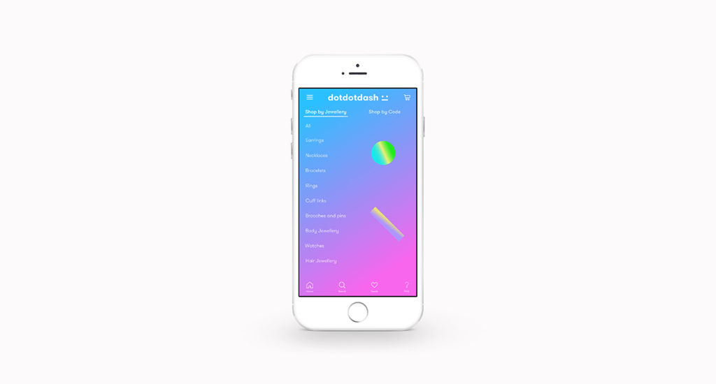 A blue to pink gradient template for a mobile phone app.